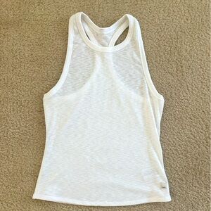 Vuori white tank top.